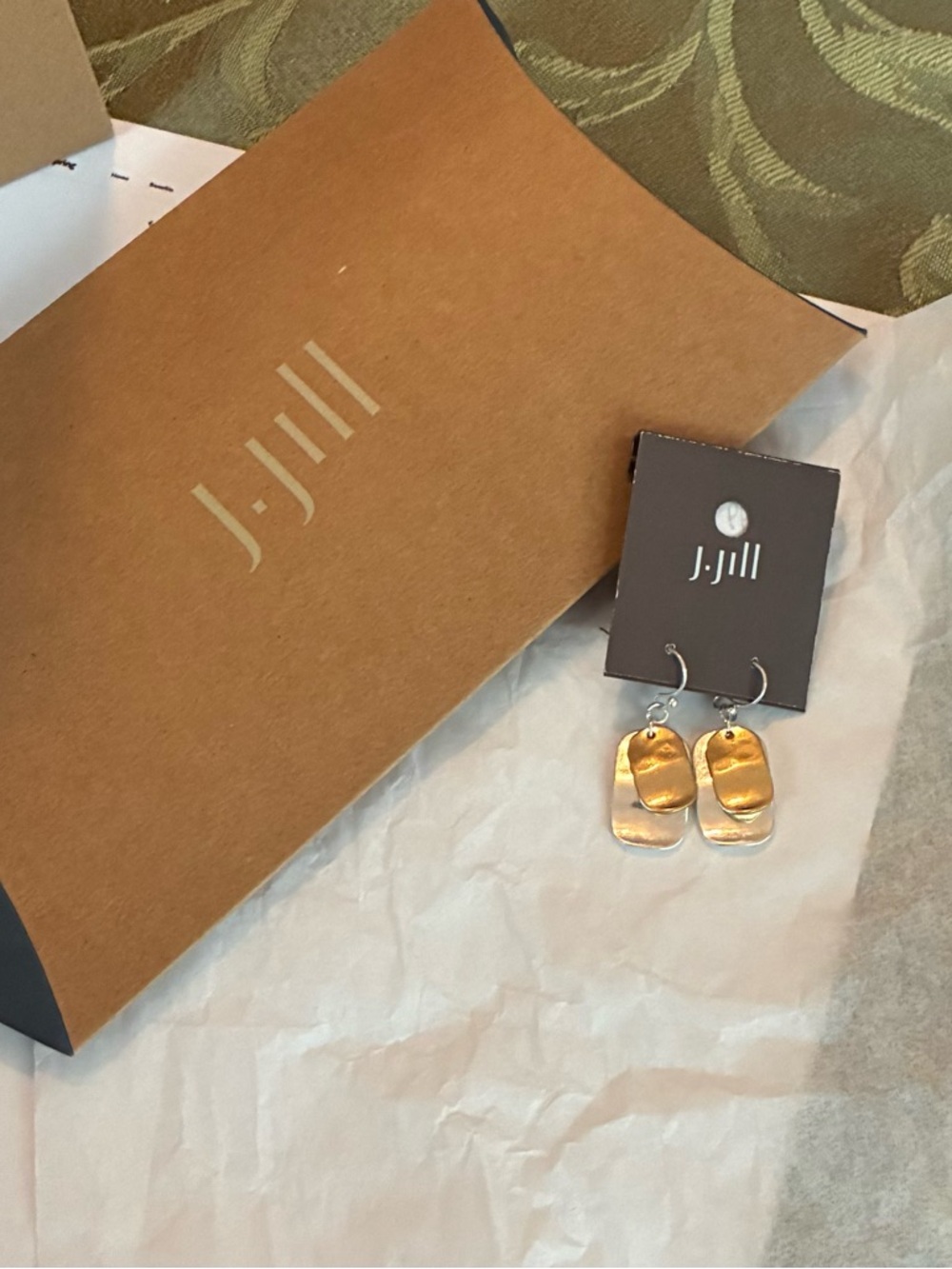 NWT J. Jill Gold- and Silver-tone Dangle Earrings